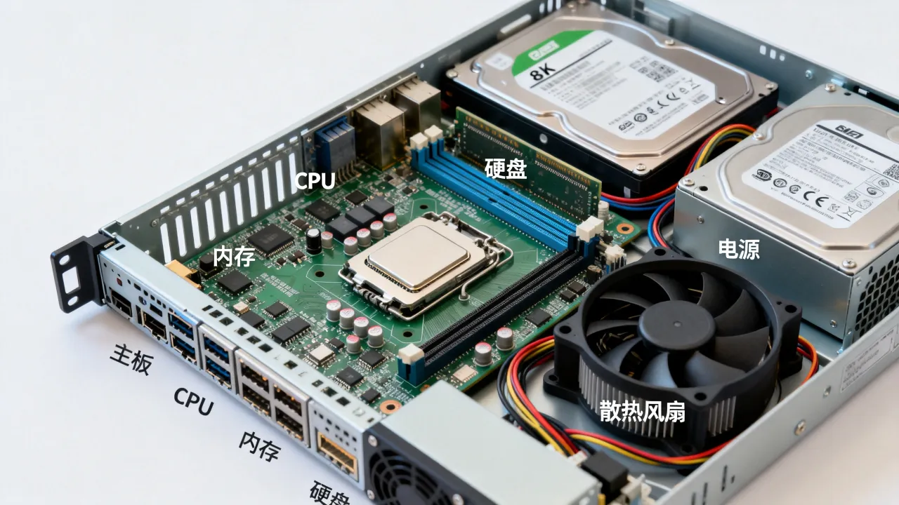 宽带服务器里面有什么，内部硬件配置和组件有哪些？