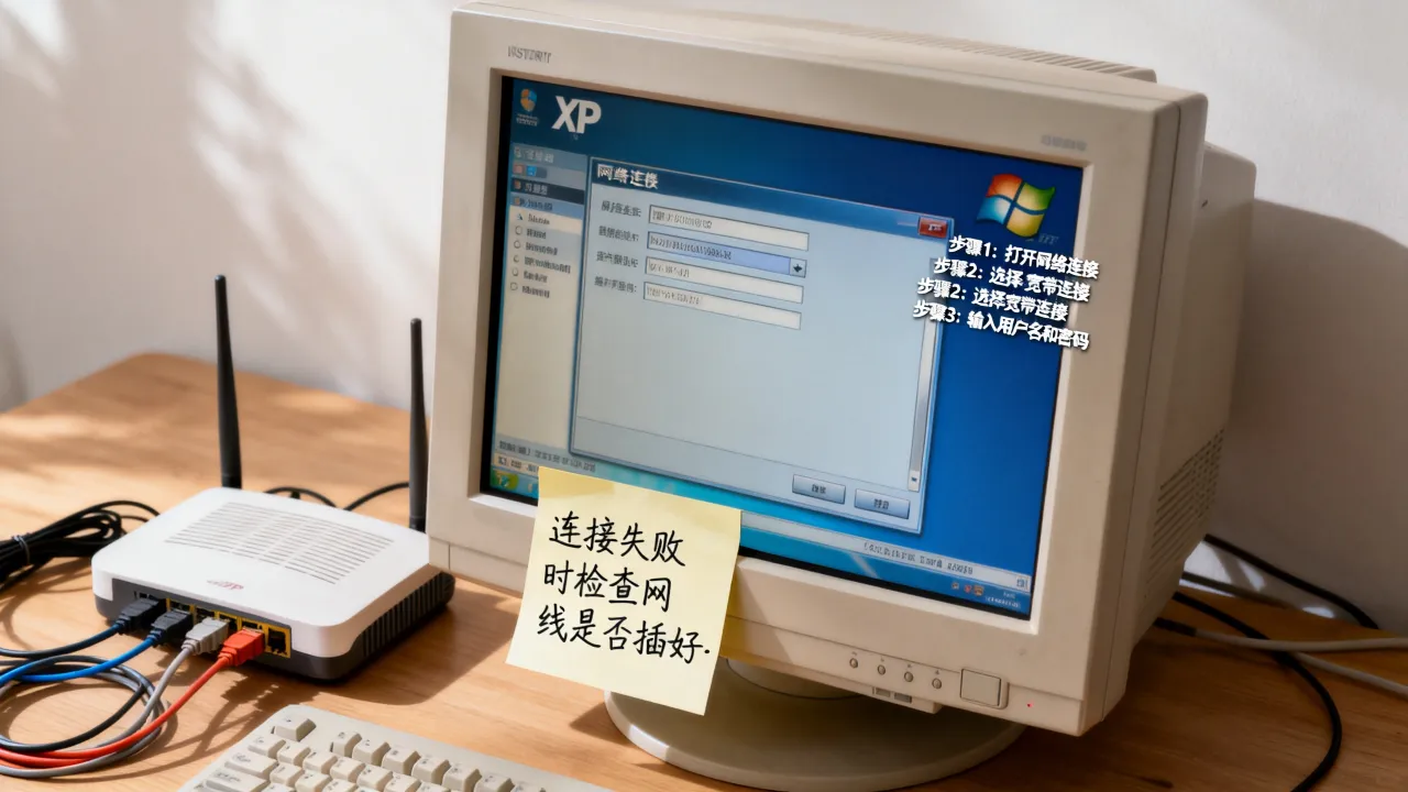 如何建立xp系统宽带连接服务器吗，连接服务器失败怎么办？