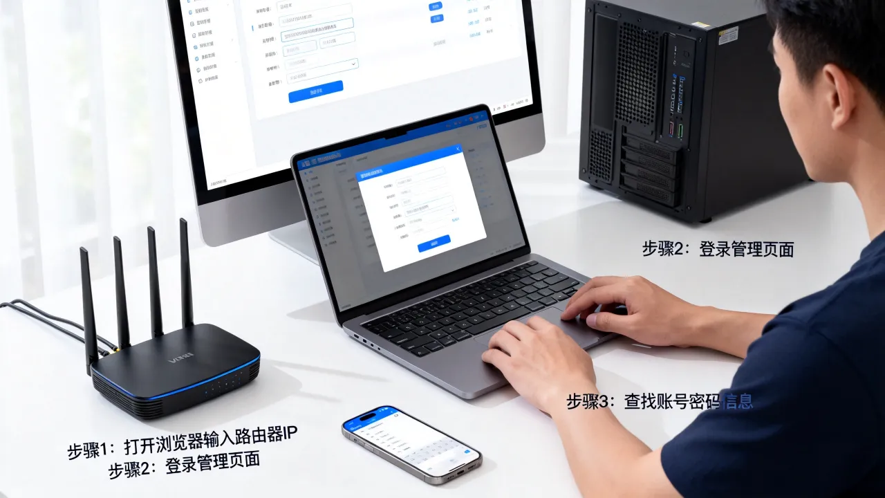 如何查看宽带服务器，怎么查宽带账号和密码？