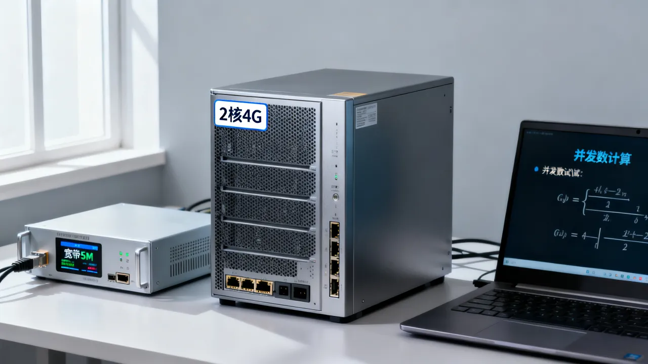 2核4g服务器宽带5m支持多少并发,云服务器并发数怎么算
