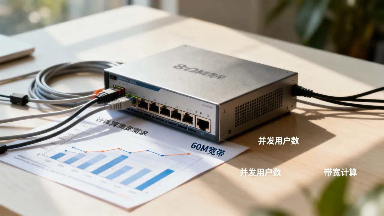 服务器60m宽带够多少人在线，如何计算服务器带宽需求？
