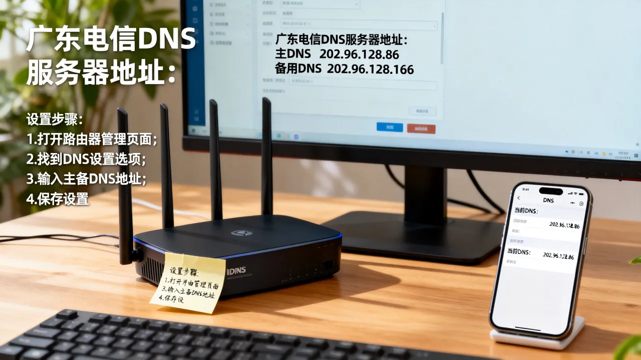 广东电信宽带dns的服务器地址是多少，怎么设置