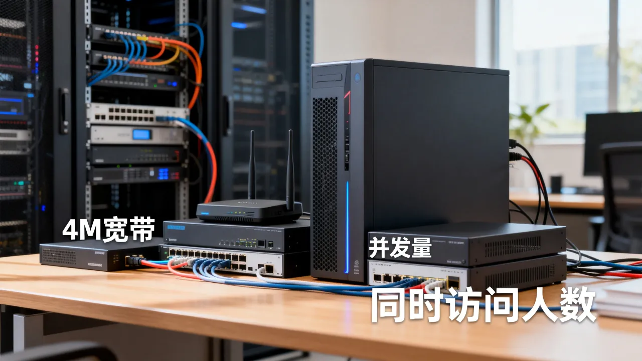 服务器4M宽带可同时支持多少人访问，4M带宽服务器并发量是多少
