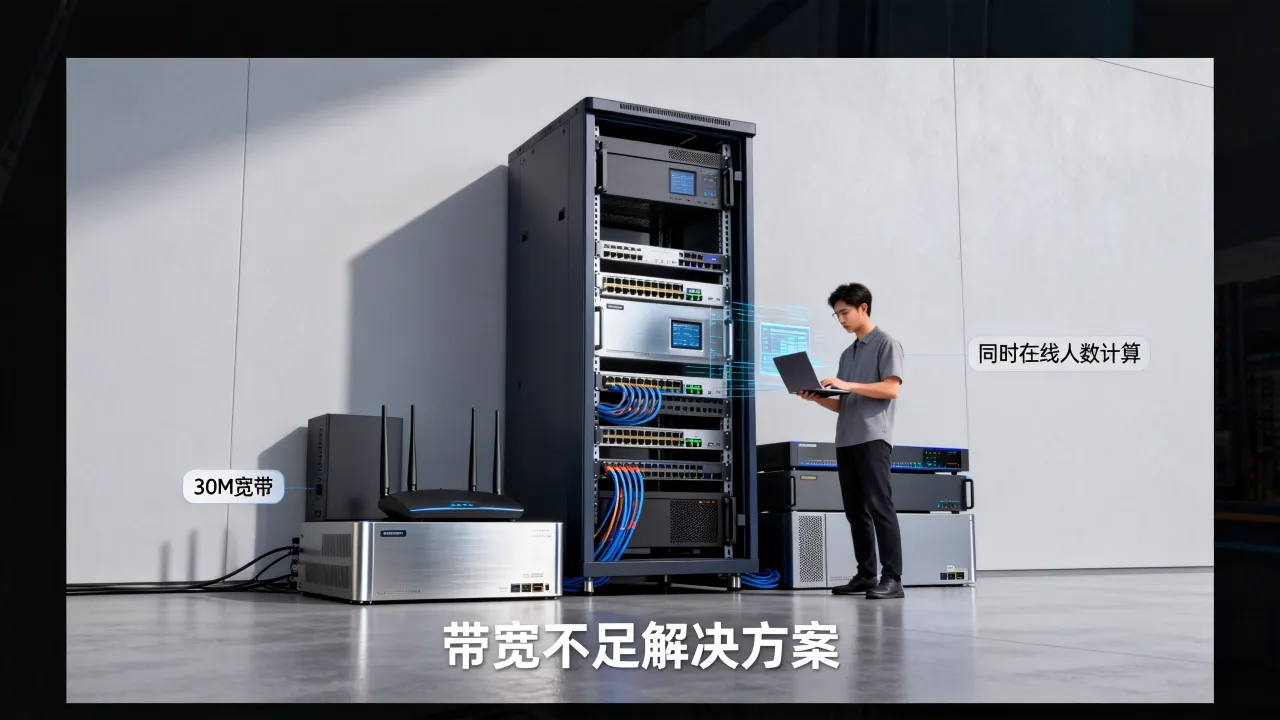 服务器30m宽带够多少人同时在线，带宽不足怎么办