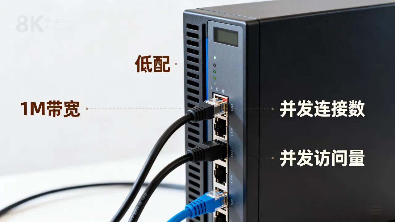 低配服务器1M带宽能支撑多少并发连接数?1M带宽并发访问量多大?
