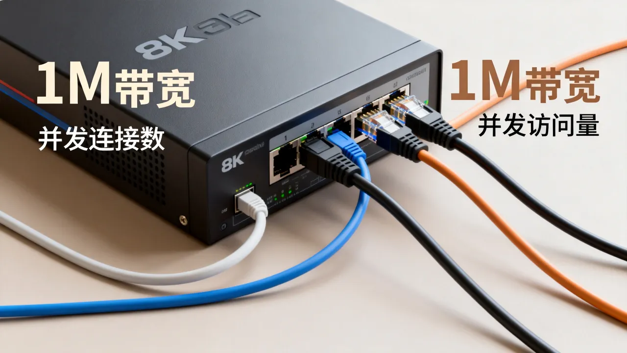 低配服务器1M带宽能支撑多少并发连接数？1M带宽并发访问量多大？