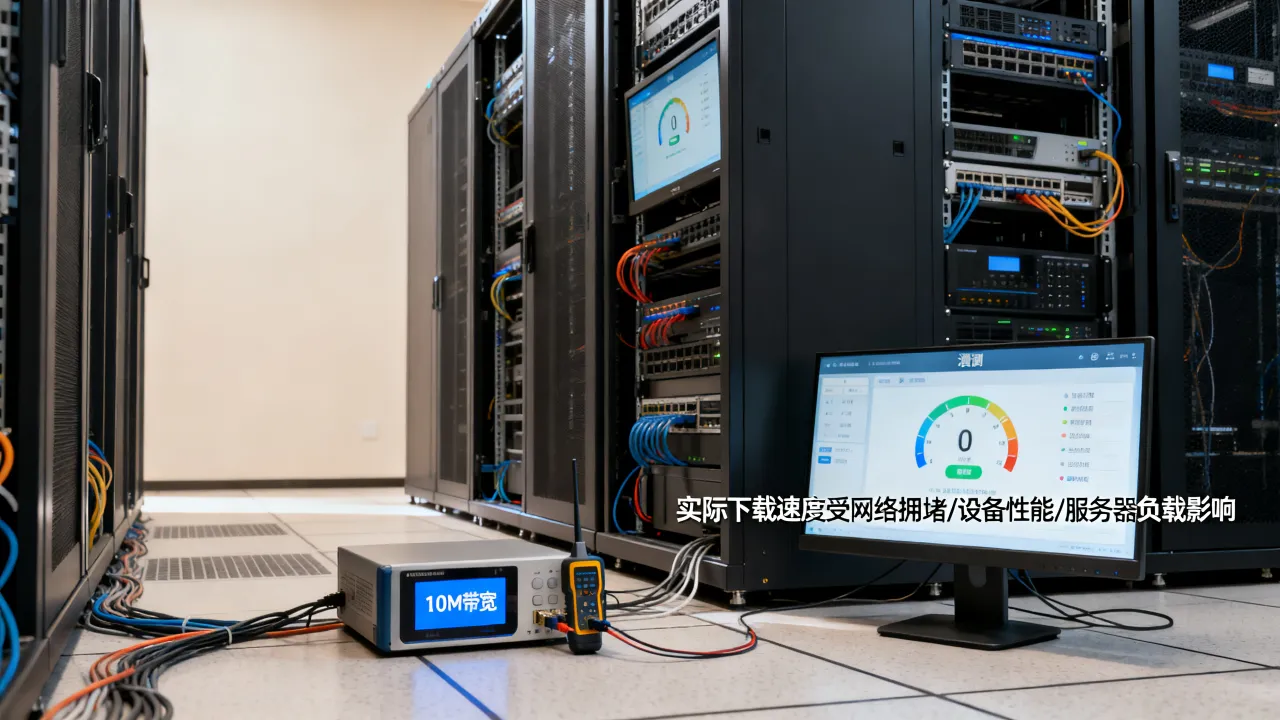 服务器10M带宽下载速度是多少，实际下载速度受什么影响