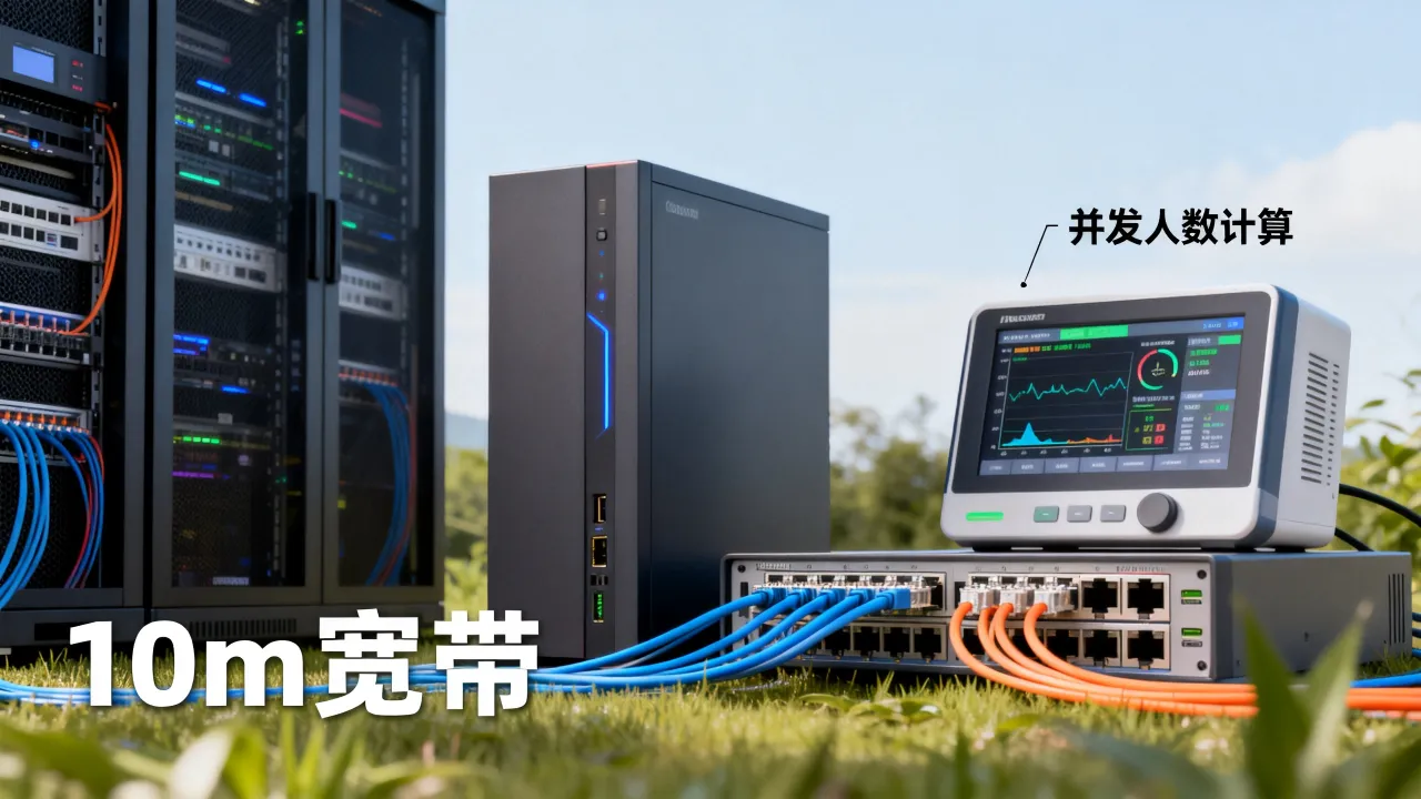 服务器10m宽带能上多少人，并发人数怎么算？