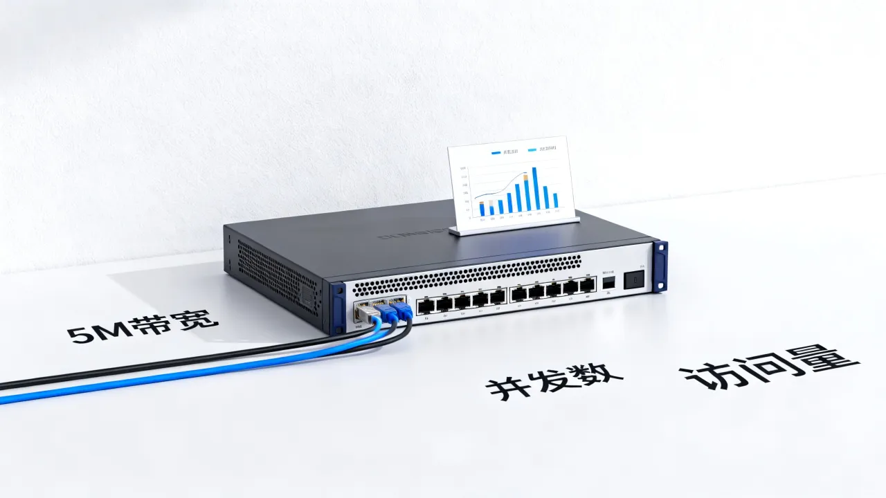 服务器5M带宽能容纳多少访问量？带宽和并发数怎么换算？