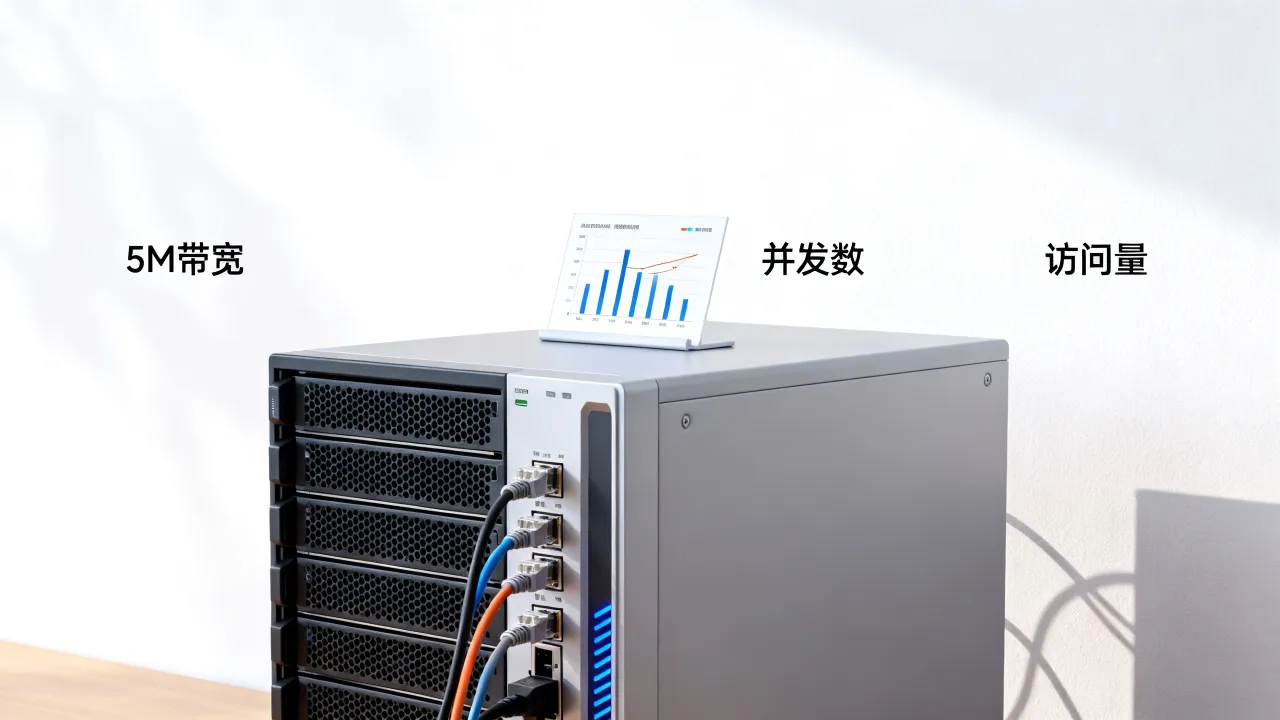 服务器5M带宽能容纳多少访问量？带宽和并发数怎么换算？