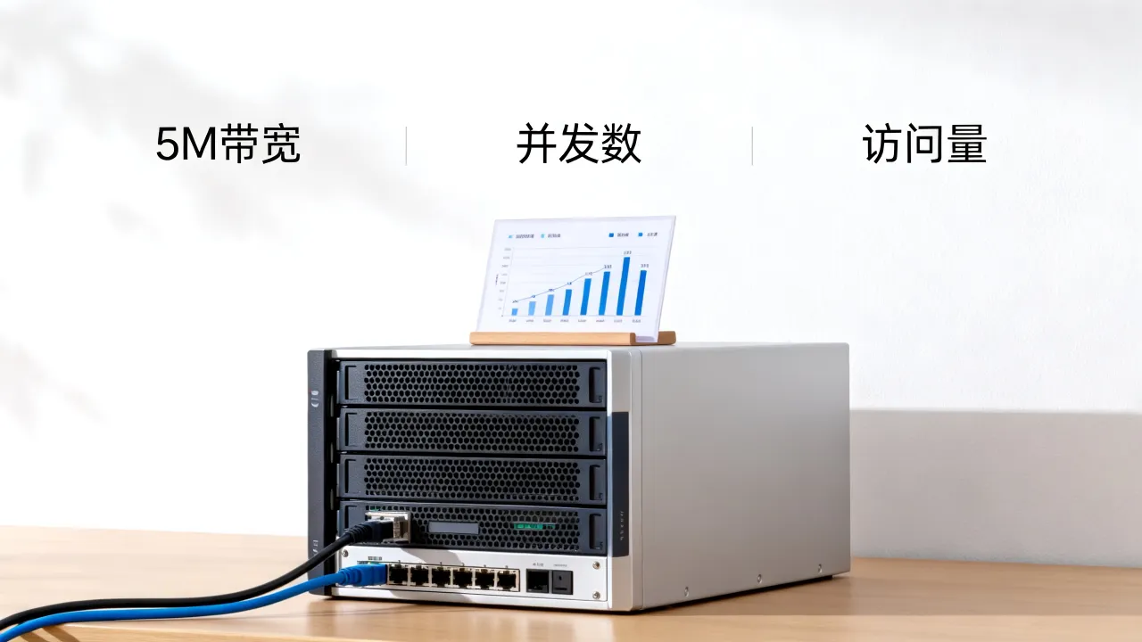 服务器5M带宽能容纳多少访问量？带宽和并发数怎么换算？