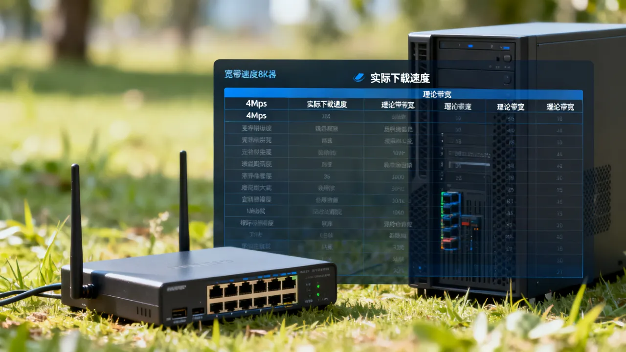 服务器四兆宽带实际下载速度是多少兆？服务器带宽速度对照表