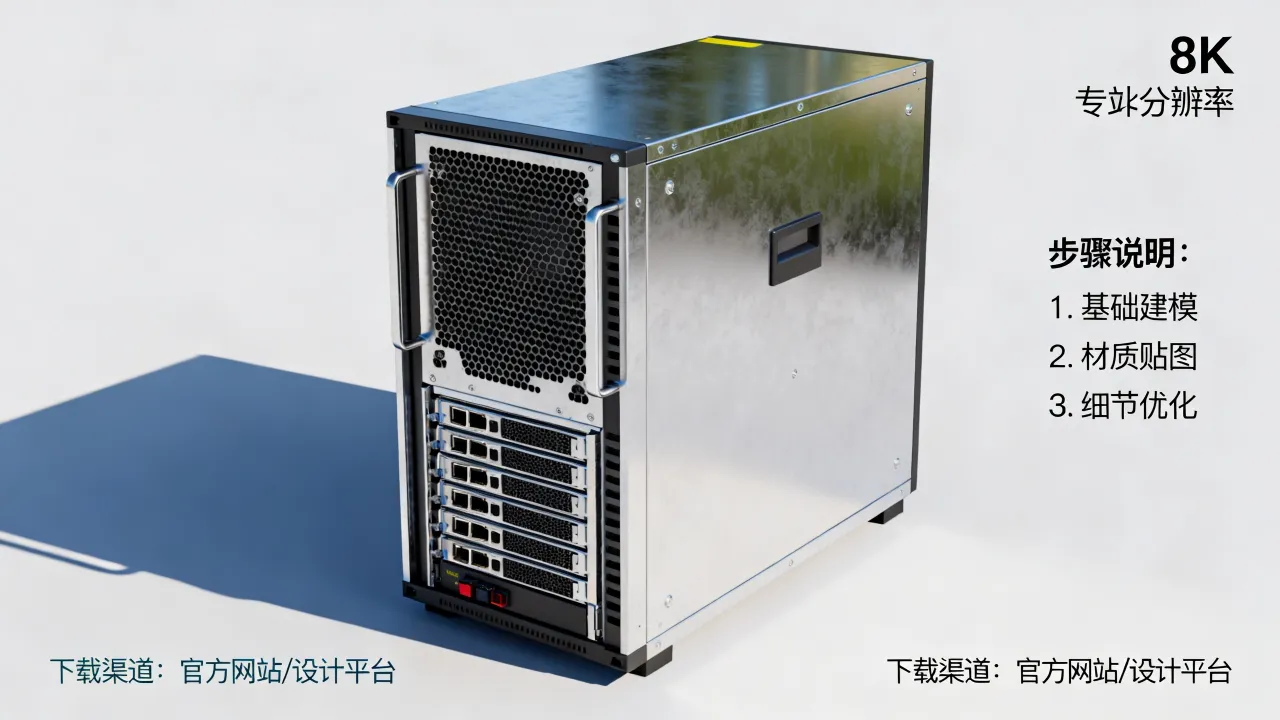 上架式服务器三维模型怎么画，在哪可以下载？