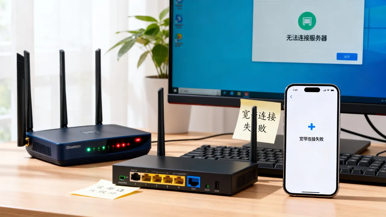 wifi设置里宽带无法连接服务器怎么办？宽带连不上网怎么回事