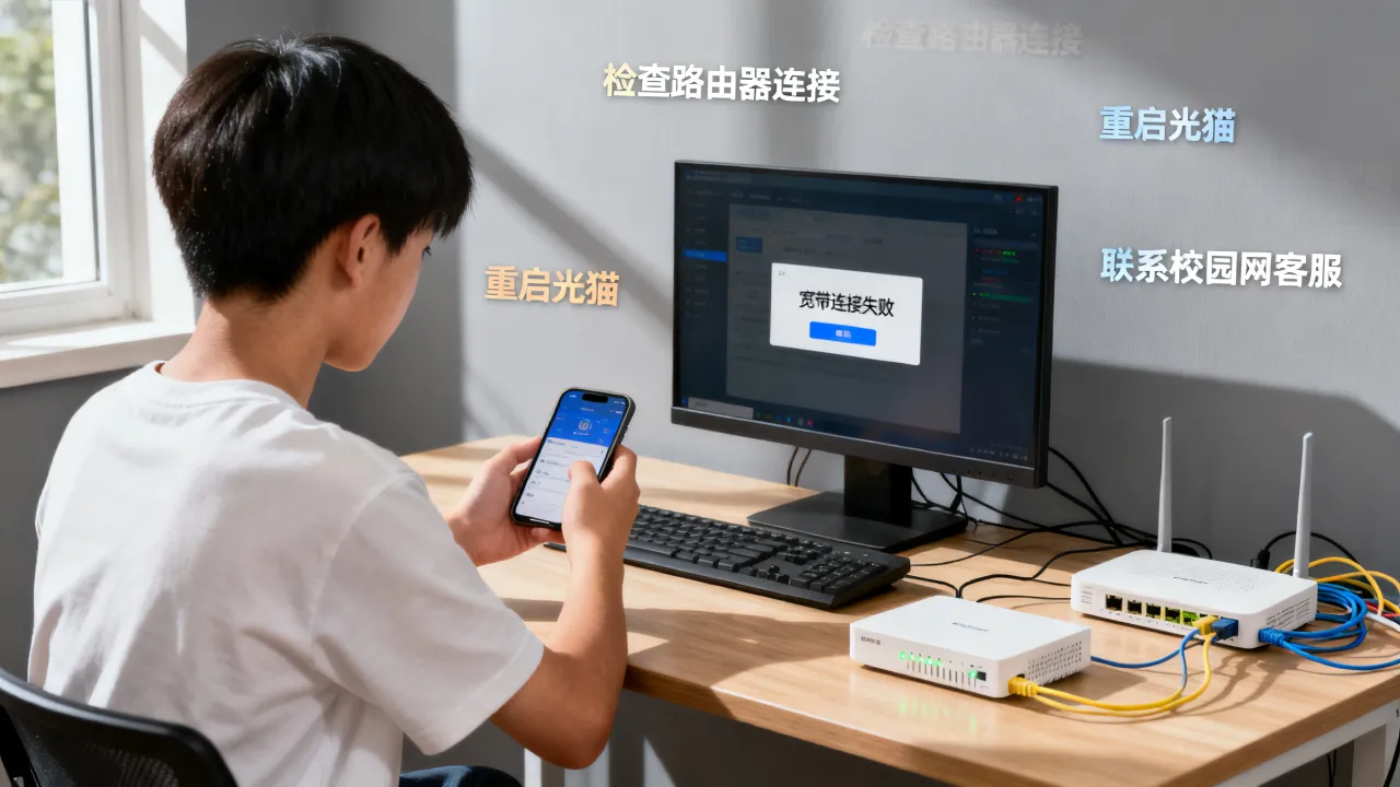 校园宽带服务器不行怎么解决，宽带连接服务器失败是什么原因