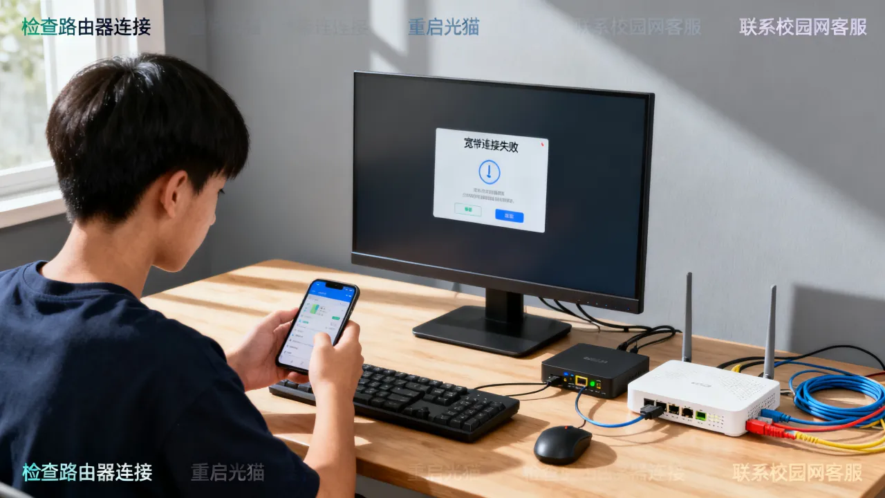 校园宽带服务器不行怎么解决，宽带连接服务器失败是什么原因