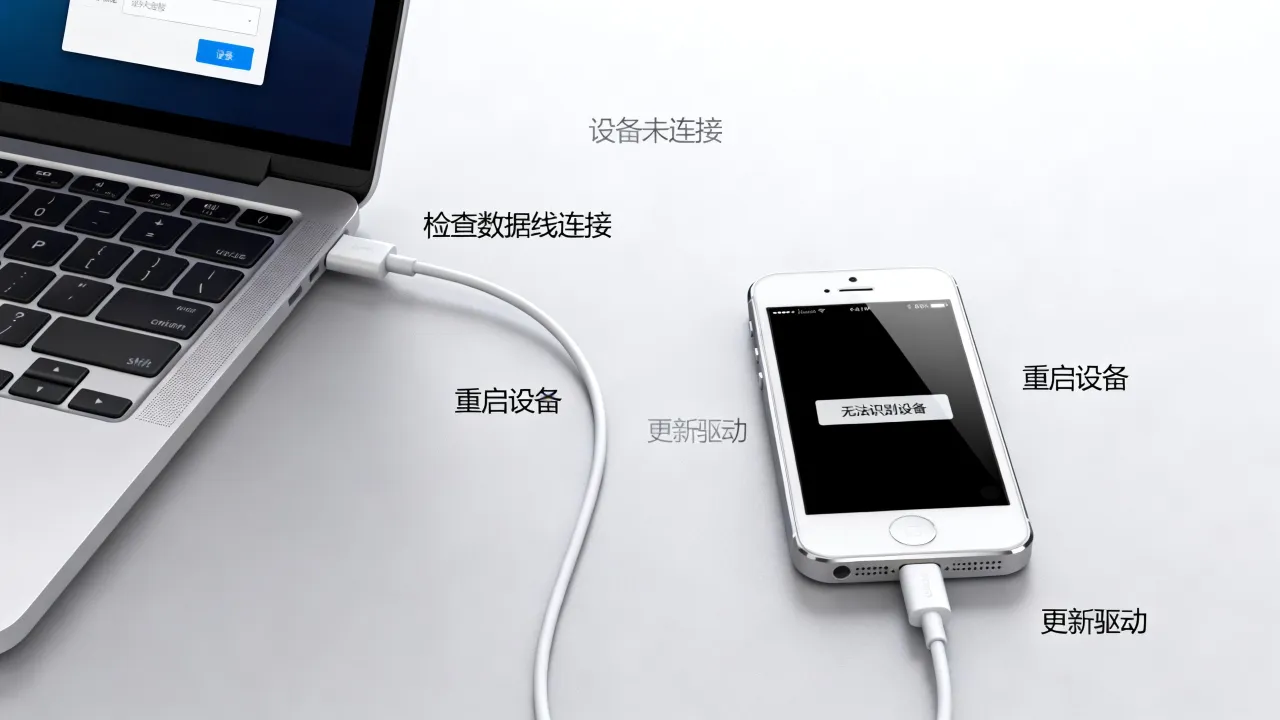 5s为什么不能连接电脑连接服务器，手机无法识别设备怎么办