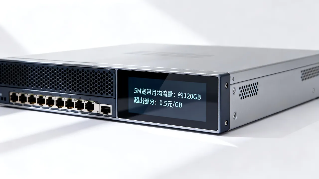 5m宽带服务器一个月多少流量，流量超出怎么计费