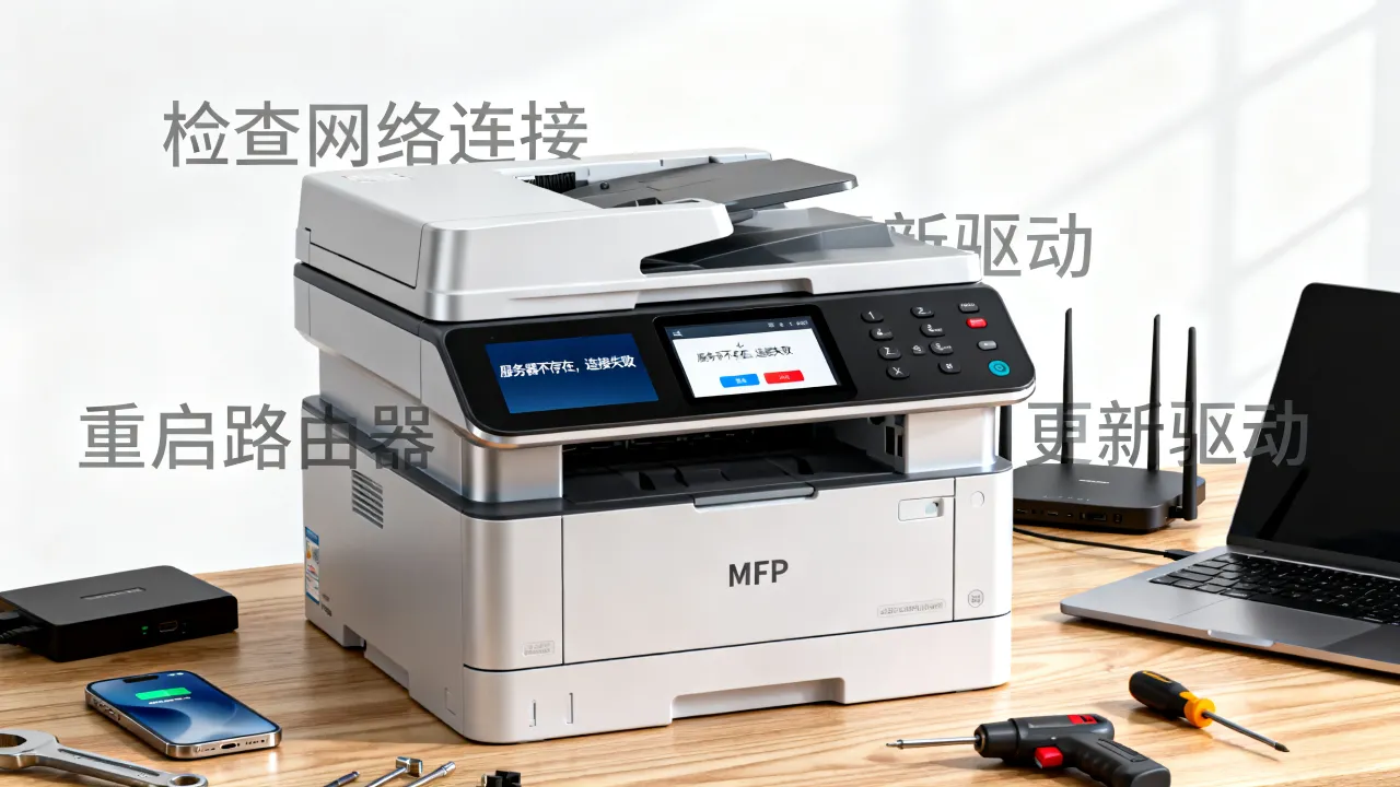 mfp为什么显示服务器不存在，连接失败怎么解决？