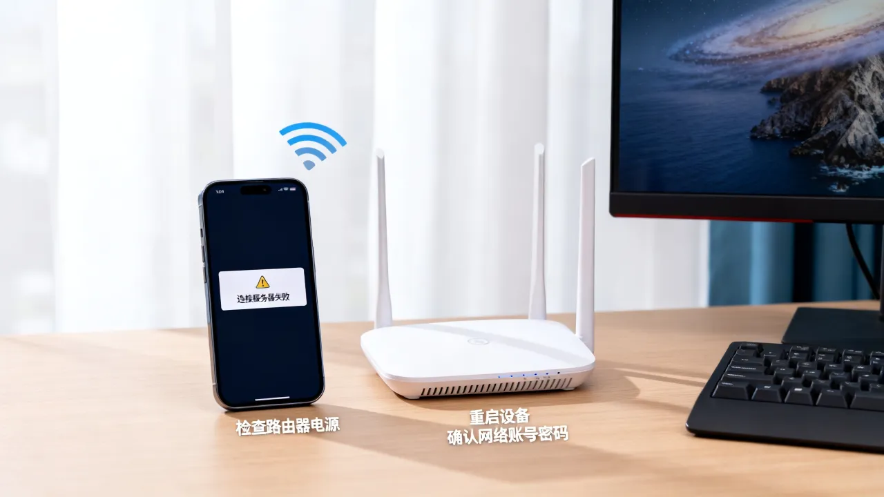 为什么wifi不显示连接到服务器未响应，连接服务器失败怎么办