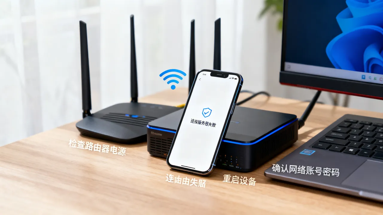 为什么wifi不显示连接到服务器未响应，连接服务器失败怎么办