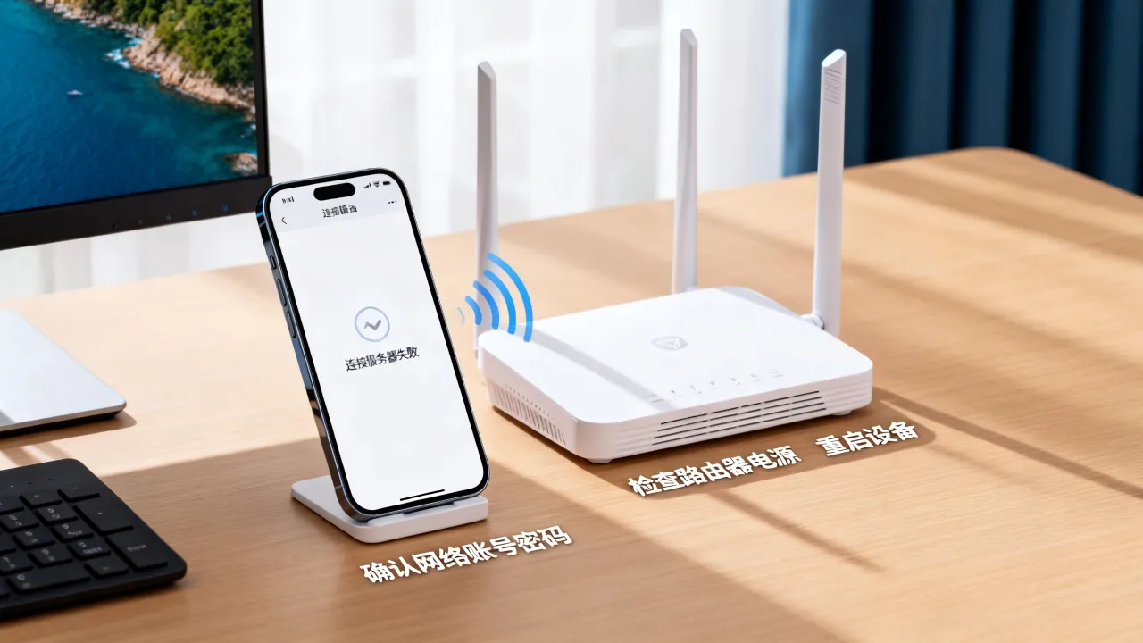 为什么wifi不显示连接到服务器未响应，连接服务器失败怎么办