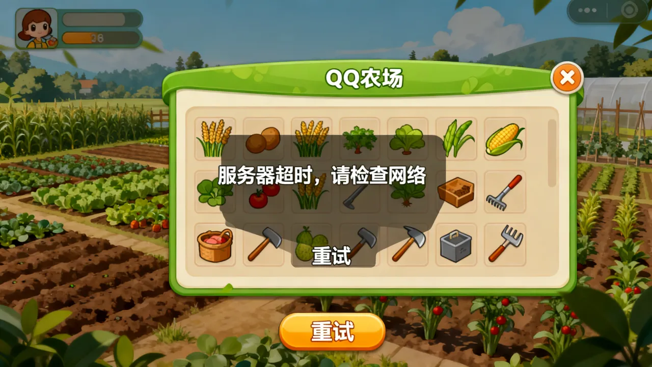 QQ农场为什么服务器一直超时，QQ农场服务器超时怎么办