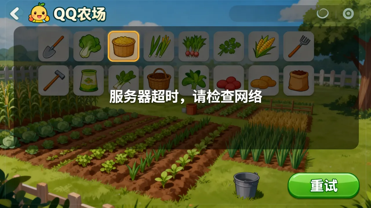 QQ农场为什么服务器一直超时，QQ农场服务器超时怎么办