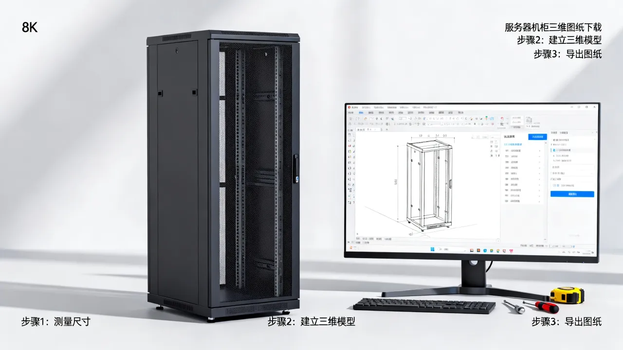服务器机柜三维图纸怎么画？服务器机柜三维图纸下载