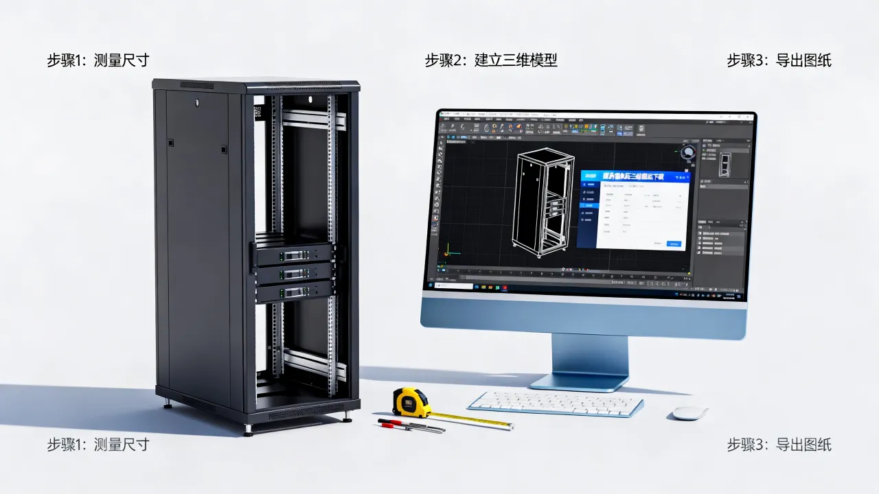 服务器机柜三维图纸怎么画？服务器机柜三维图纸下载