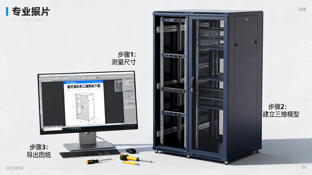 服务器机柜三维图纸怎么画？服务器机柜三维图纸下载