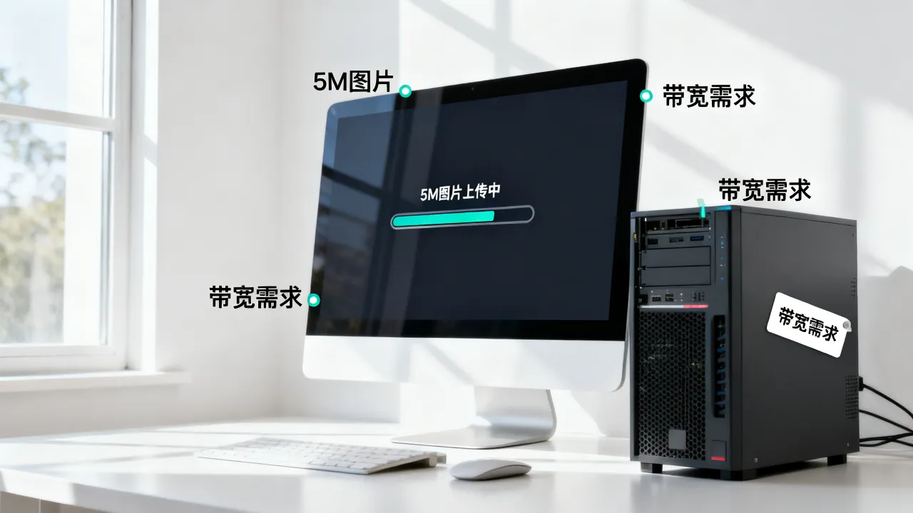 上传5M的图片服务器宽带要多少，上传5MB图片需要多大带宽