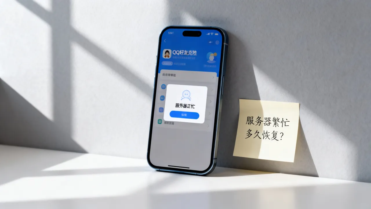 qq好友克隆为什么显示服务器正忙，服务器繁忙多久恢复？