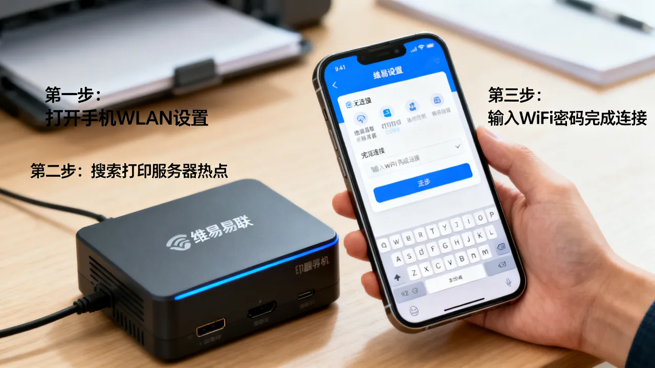 维易易联打印服务器怎么连接手机打印？打印服务器无线设置教程
