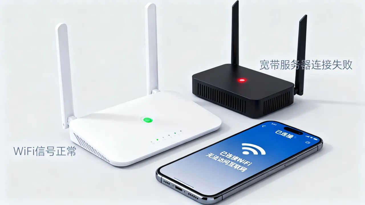 为什么能用WiFi却连不上宽带服务器？，WiFi正常宽带连接服务器失败原因