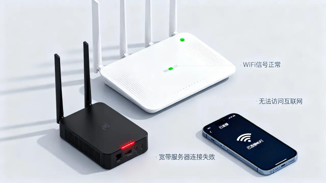 为什么能用WiFi却连不上宽带服务器？，WiFi正常宽带连接服务器失败原因