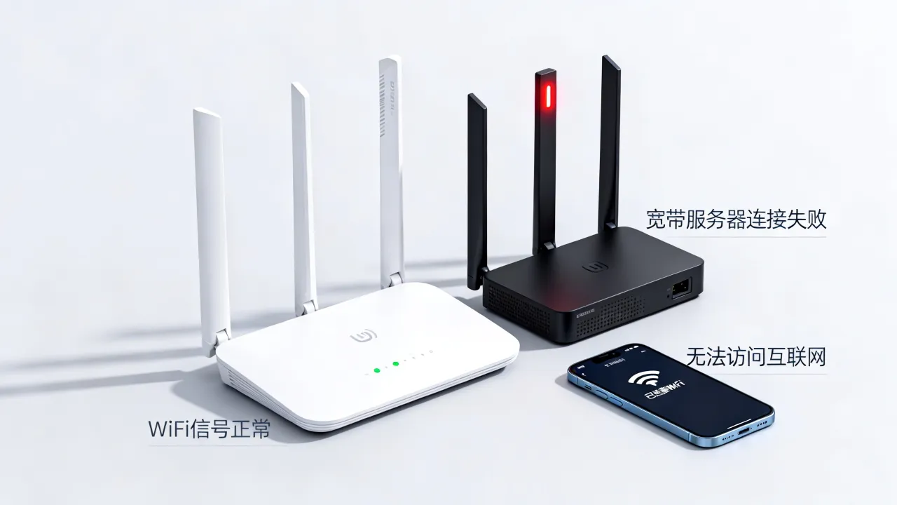 为什么能用WiFi却连不上宽带服务器？，WiFi正常宽带连接服务器失败原因