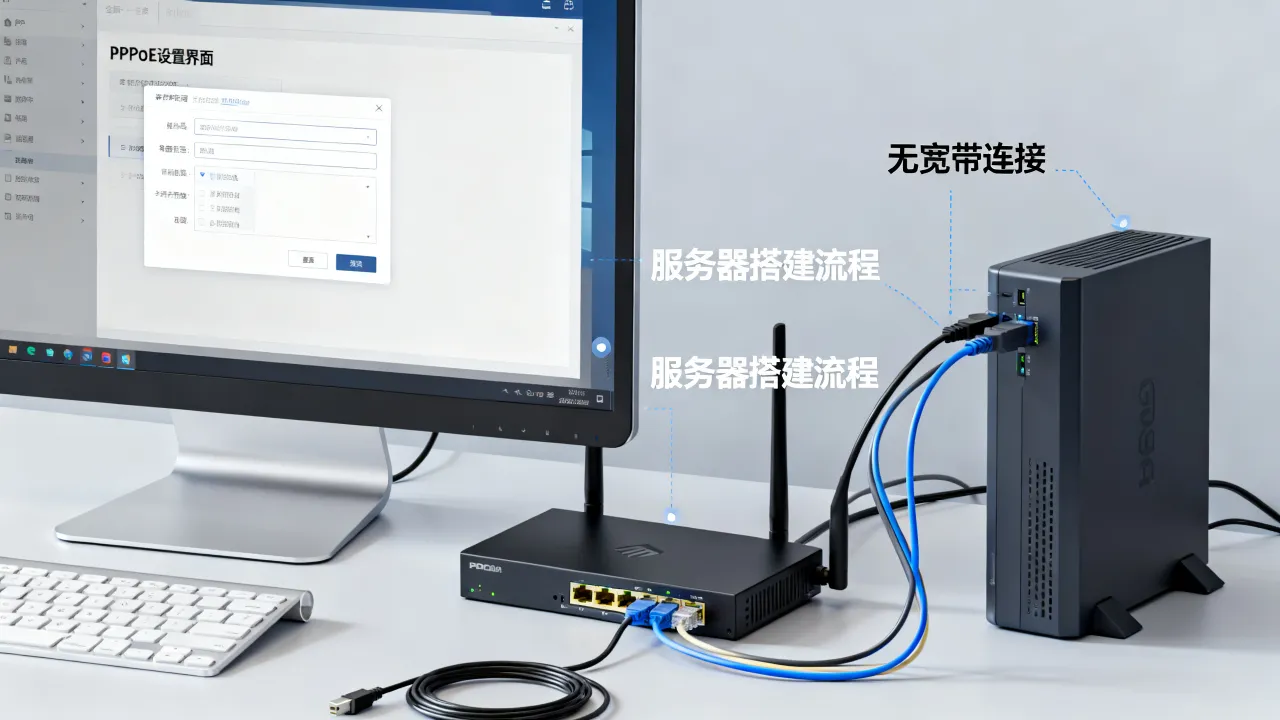 没有宽带怎么设置PPPoE服务器，无宽带PPPoE服务器如何搭建