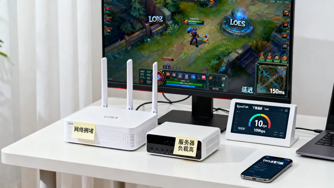 宽带和LOL服务器延迟高是什么原因，怎么办？