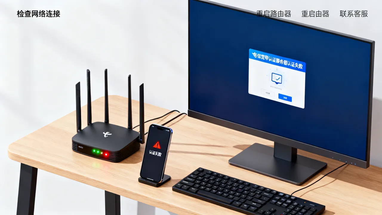 电信宽带认证服务器认证失败怎么回事，怎么解决