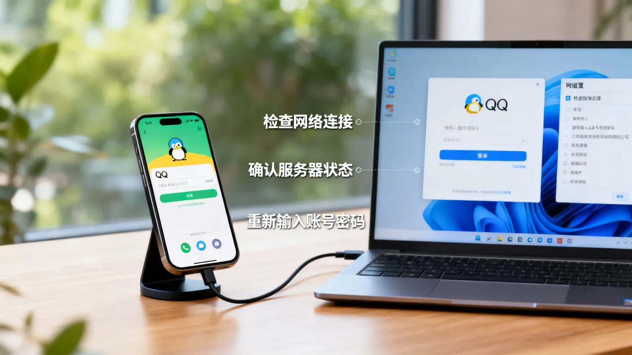 为什么手机上qq电脑上找不到服务器，QQ怎么在电脑上登录