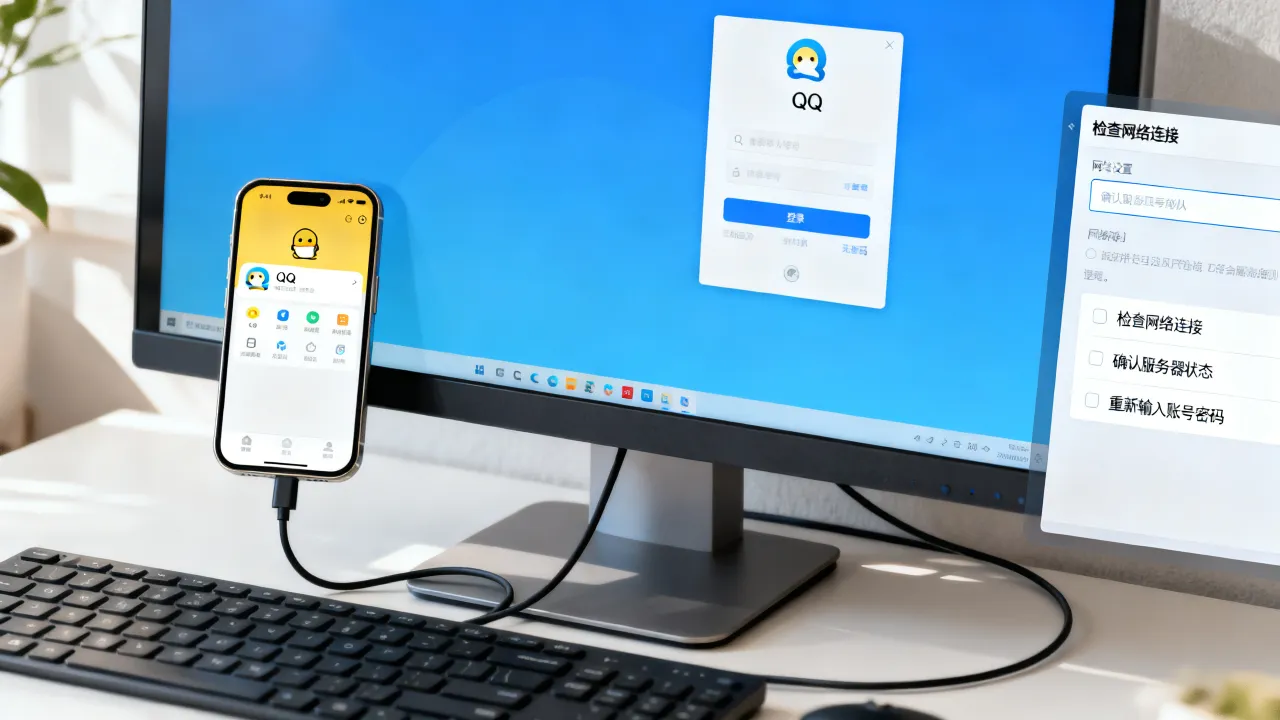 为什么手机上qq电脑上找不到服务器，QQ怎么在电脑上登录