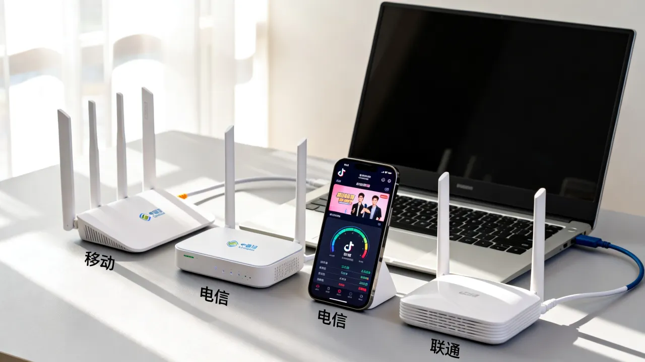 抖音服务器哪条宽带，移动电信联通哪个网速快？
