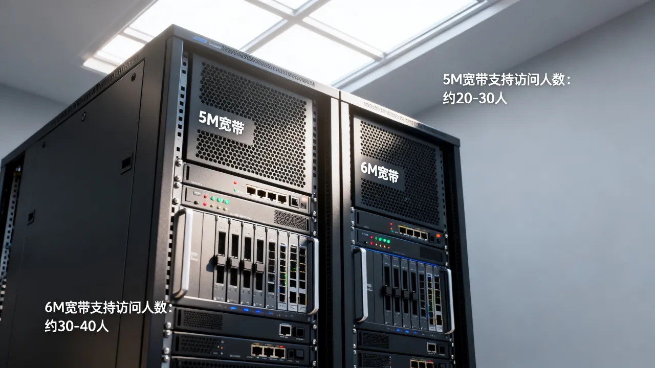 服务器5M和6M宽带有什么区别？服务器5M宽带能支持多少人访问？