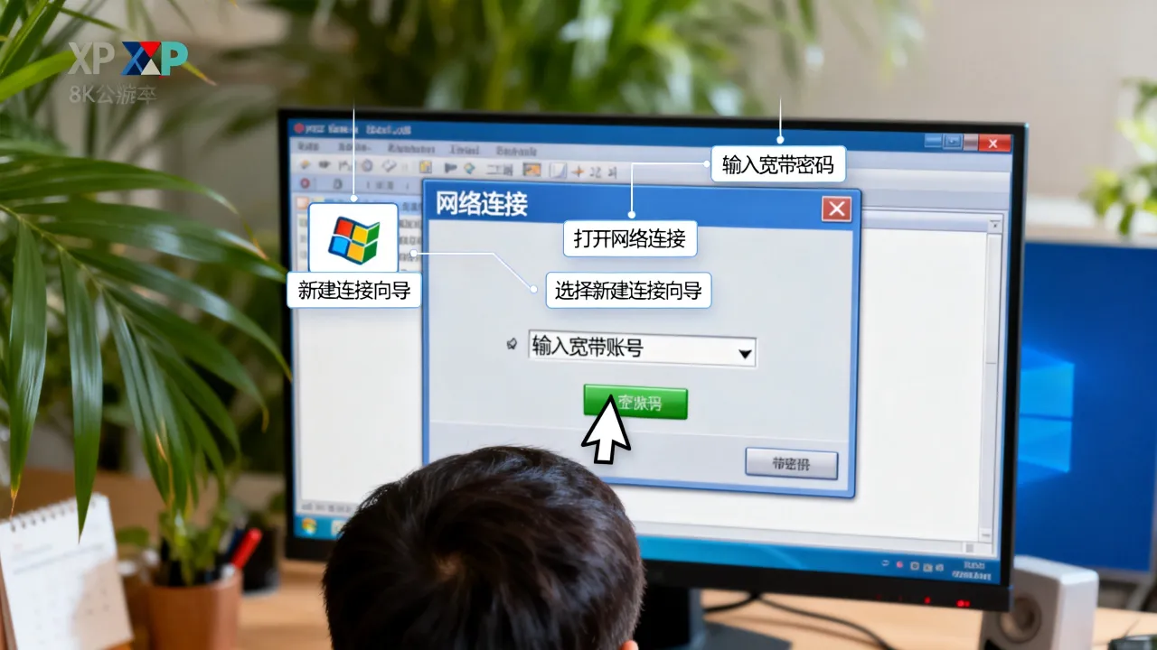 XP系统怎样创建新的宽带连接服务器?XP宽带连接设置步骤 XP系统怎样创建新的宽带连接服务器?XP宽带连接设置步骤