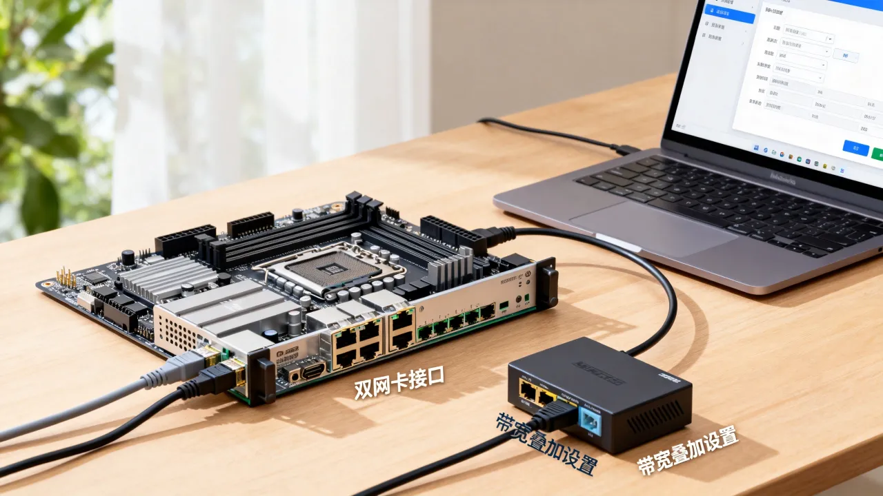 服务器主板网速叠加怎么实现，双网卡带宽叠加怎么设置？