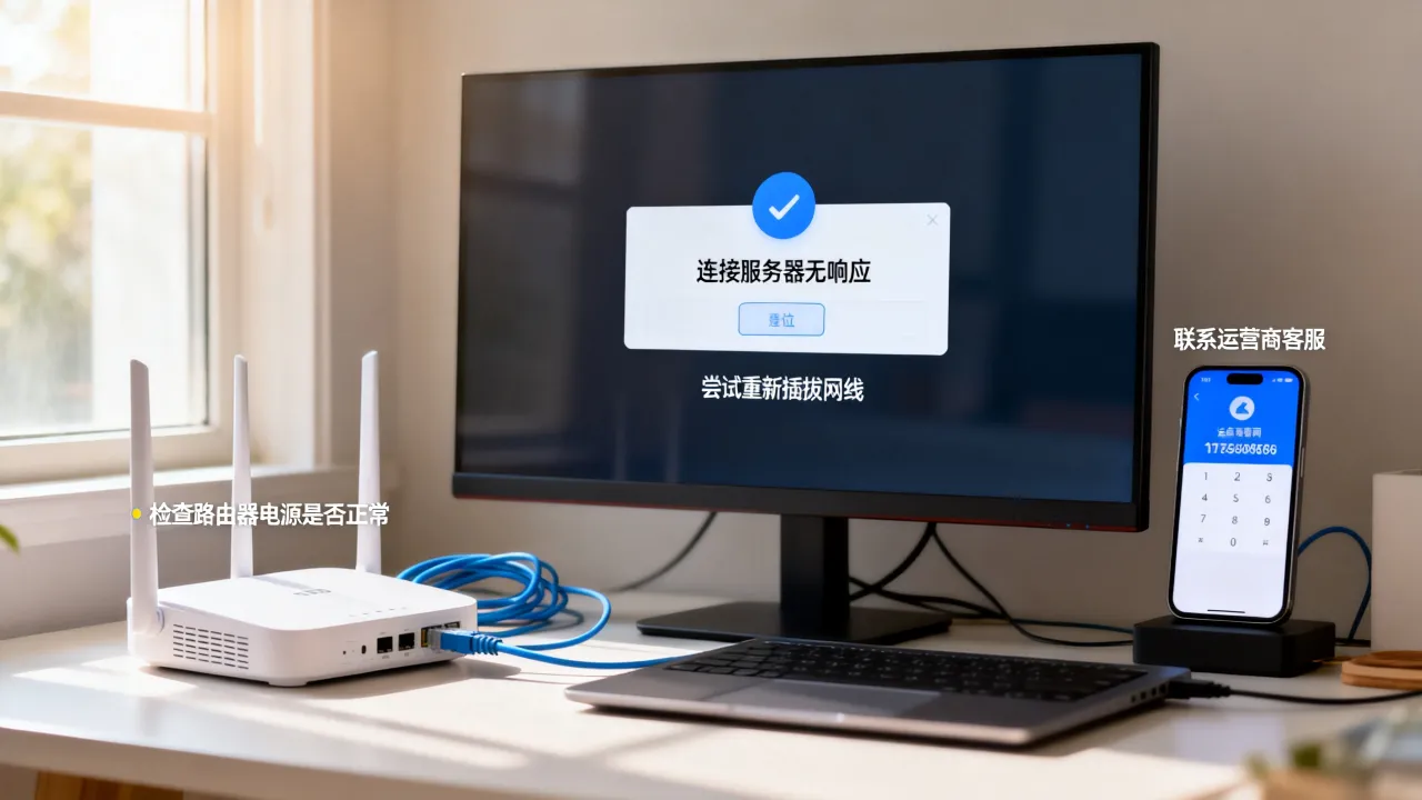 连宽带服务器无响应是什么原因，宽带连接服务器无响应如何解决