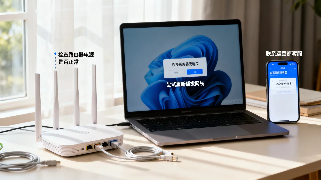 连宽带服务器无响应是什么原因，宽带连接服务器无响应如何解决
