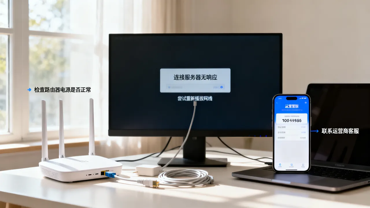 连宽带服务器无响应是什么原因，宽带连接服务器无响应如何解决