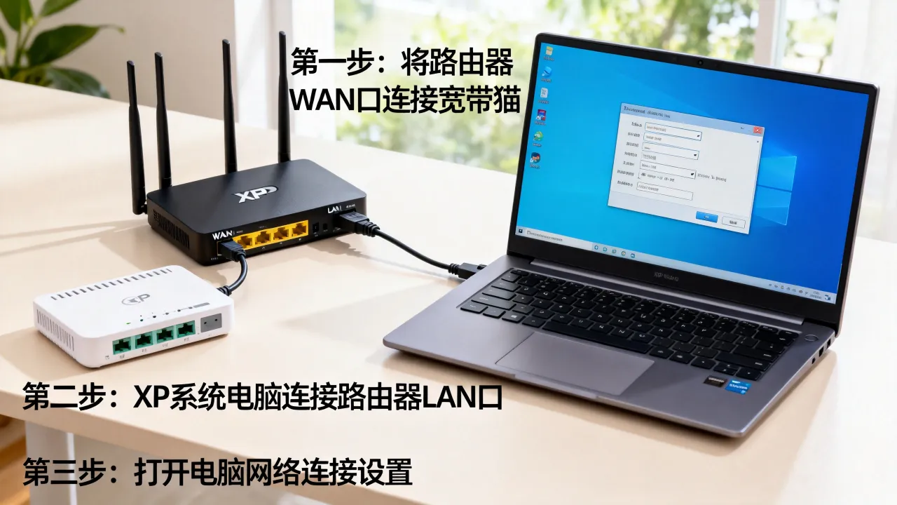 xp连路由器怎么连宽带连接网络服务器，路由器怎么设置宽带